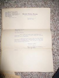 Signed letter by Pres. Harry Truman