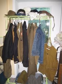 Uniforms and hunting vest, hats