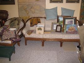 Rattan sofa, chair, ottoman