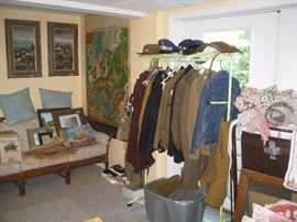 Many service uniforms, Sofa, vintage pictures