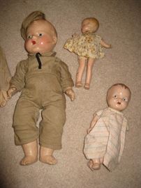 Sailor doll is approx 15", other dolls approx 10"