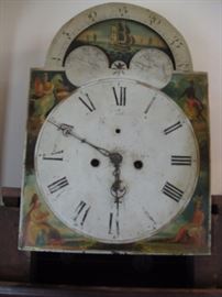 Clock face to tall Mahogany Victorian base