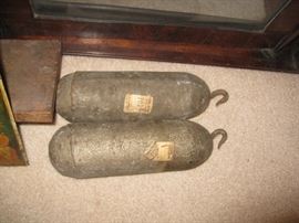 Victorian grandfather clock weights