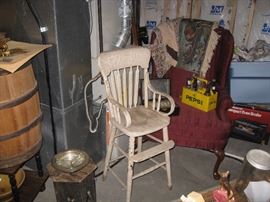 Victorian high chair, Queen Anne chair