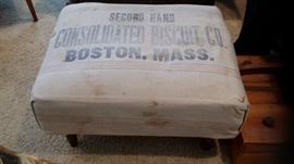 Vintage covered ottoman