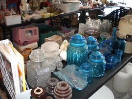 L.E. Smith Blue 1950's 4 piece canister set...similar list on etsy at 99.00. 3pc set sold 88.00 on ebay

