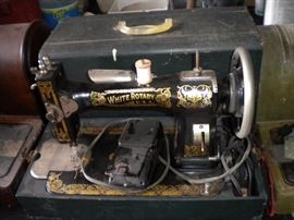 Antique White Rotary sewing machine and case