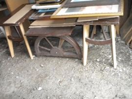 Wagon Wheel Style Vintage Cowboy Furniture Sofa, Chair and 3 Tables Set 1950's....Similar listed on ebay for $1200.00