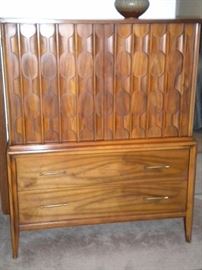 MCM/Vintage Dresser with Mirror and Chest of drawers/amoire, & matching queen headboard