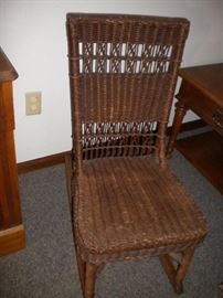Small wicker rocking chair
