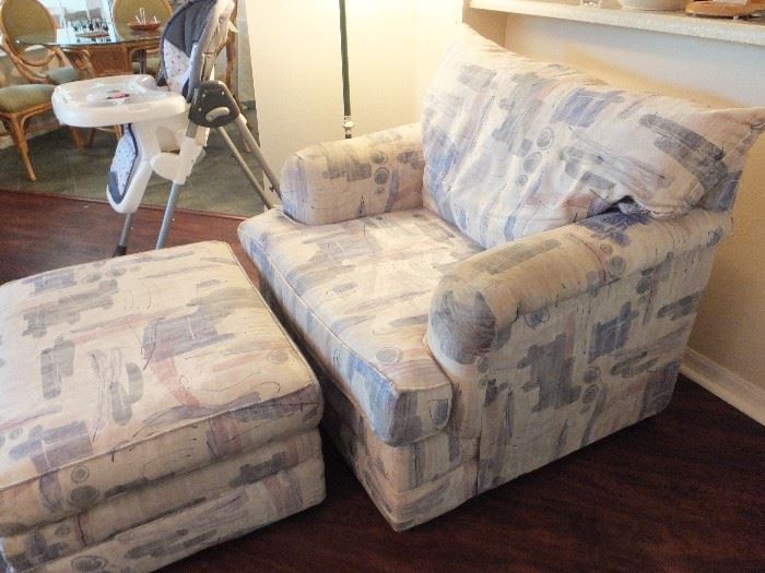 Matching Kroehler chair and ottoman