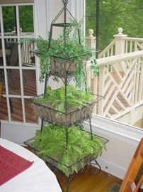 One of many iron and other metal planters