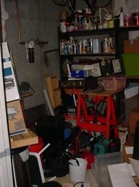 Shop tools, bicycles, miscellaneous equipment