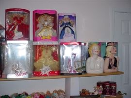 and more Barbie's plus Marilyn Monroe cookie jars