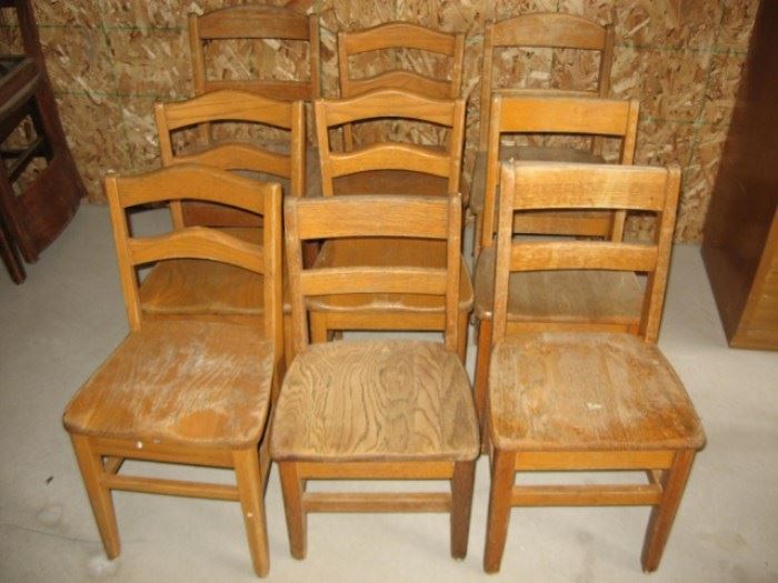 Vintage 1960'sAmerican Made Small Grade School Oak Chairs. Very Solid