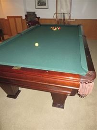 VENTURA POOL TABLE  1 INCH SLATE.  REQULATION 9 FT. TABLE
INCLUDES 10 CUES, 2 SETS OF BALLS, RACK AND CUE STICK WALL RACK
