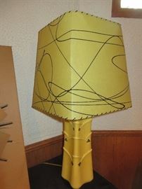 RETRO YELLOW LAMPS WITH FIBERGLASS SHADES (Pair)
