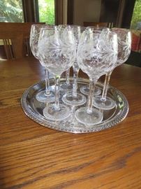 CUT GLASS GOBLETS (set of 7)
