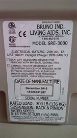 Bruno SRE-3000 Elan Straight Stairlift - can be sold in advance of sale $950