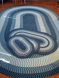 braided rugs in blues in great shape