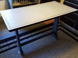 black stenciled table