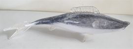 DCK024 Art Glass Hand Blown Glass Salmon Sculpture