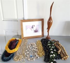 DCK037 Diana Hansen Young Print, Lei Garlands, Crane Sculpture