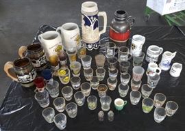 DCK046 Huge Lot of Shot Glasses, Beer Steins, Mugs & More