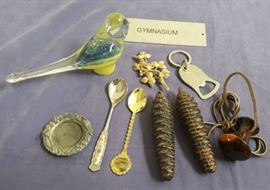 DCK123 Cuckoo Weights, Spoons, Glass Bird & Other Oddities