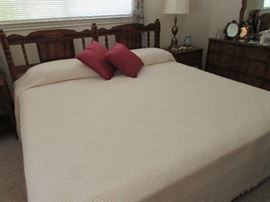 French Provincial king bed, dresser & 2 night stands