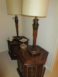 Stiffel wood/brass lamps