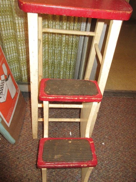 old wooden stepstool