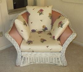 Wicker Chair: 45" W x 31" H x 33" D