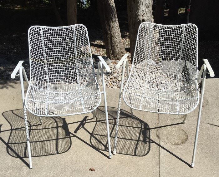 Mid-Century Russell Woodard Sculptura Arm Chairs    Wire Patio Chairs