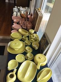 Found these in Basement and  Added To Sale Today.  "Better Late That Never "                            Russell Wright  Coral pink  & Chartreuse Dinnerware