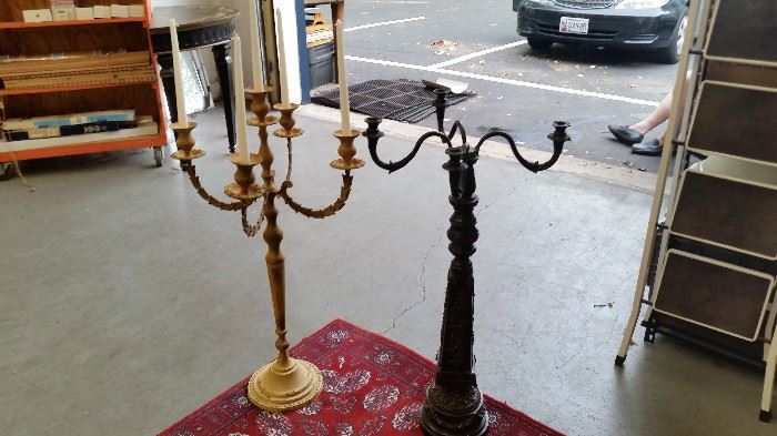 2 very large metal candelabras (heavy)  $ 100 each
