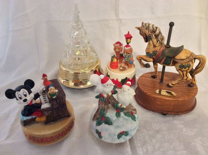 Holiday and Mickey Mouse Music Boxes. 