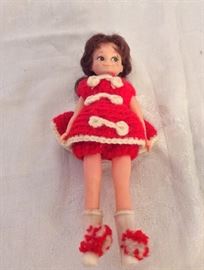 Vintage Doll with crochet dress