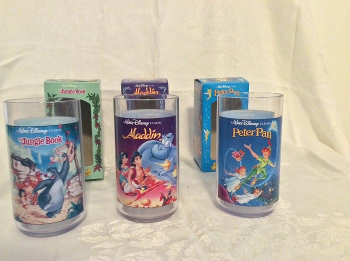Walt Disney Collector Glasses with original boxes. 