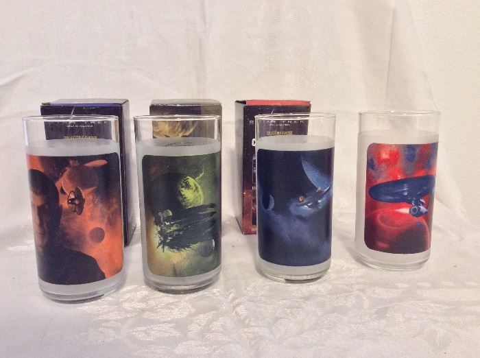 Star Trek Collector Glasses with original boxes. 