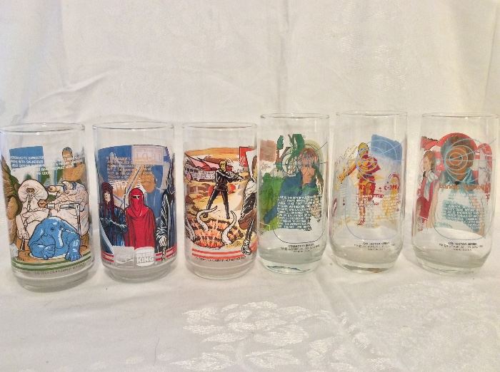 Star Wars Collector Glasses. 1980. Back View. 