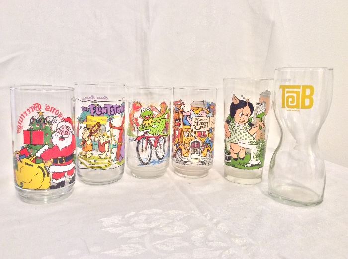 Collector Glasses. Muppets. Flintstones. TAB cola. 