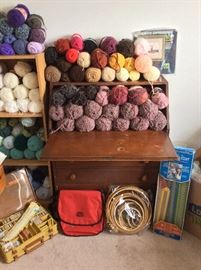 Yarn and craft supplies. 