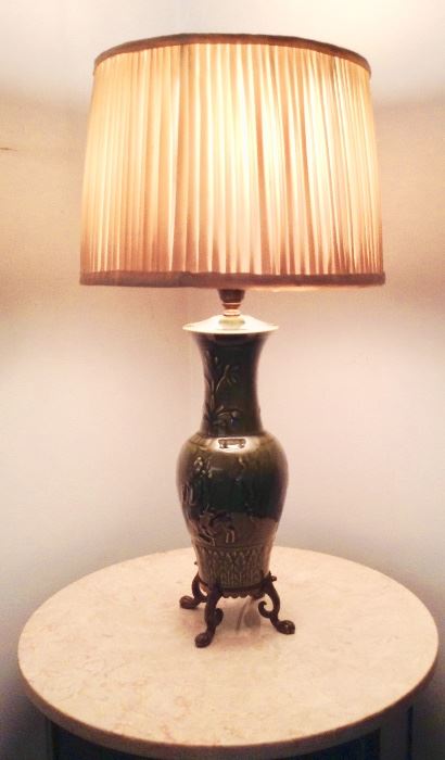 Table Lamp with Chinese Ceramic Base