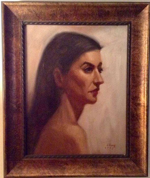 Oil signed Chang 11"x14" Portrait of a Woman