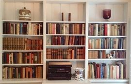Part of Larger Reading Library....Poetry, Novels, Biographies....Dudson Jasperware Stilton Dome (at top left) Murano footed bowl (at top right)