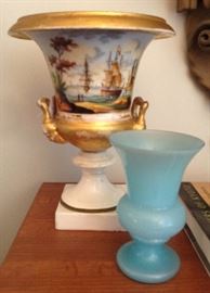 Continental Antique Hand Painted Urn