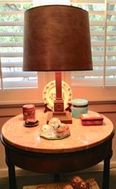 Classic Lamp, Various Boxes, PaperWeights and "A Present For A Good Boy" Plate