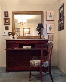 19th Century Chest with Pull-out Desk, Secret Drawer