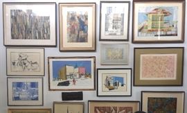 various lithographs and screenprints by Marlin Dow.